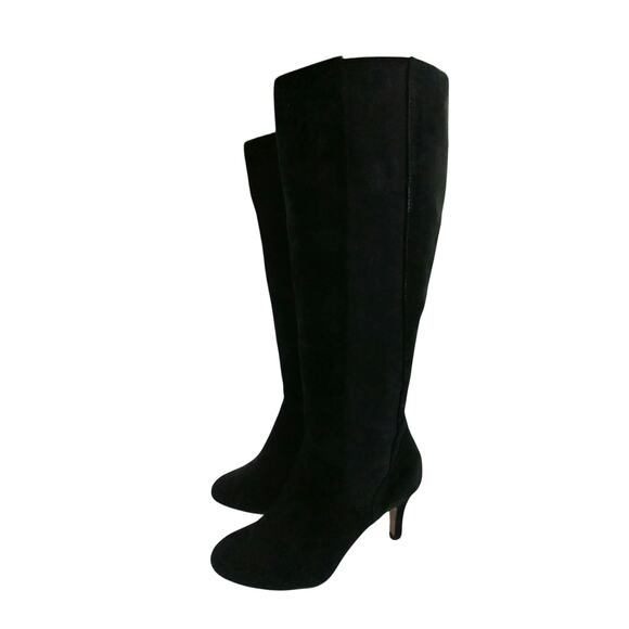 ADRIENNE VITTADINI! BLACK GENUINE SUEDE LEATHER W/ELASTIC STRETCH BOOTS! SZ 6M - Picture 9 of 9